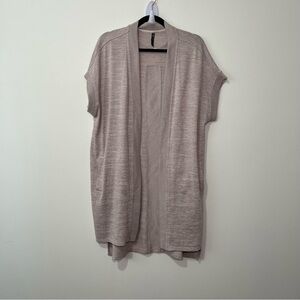 Calvin Klein Women’s Taupe Open Front Short Sleeve Cardigan Size M Performance